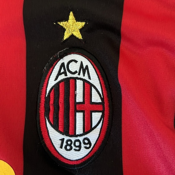 Adidas Red and Black Jersey Iconic Team Stripes AC Milan - Picture 4 of 5